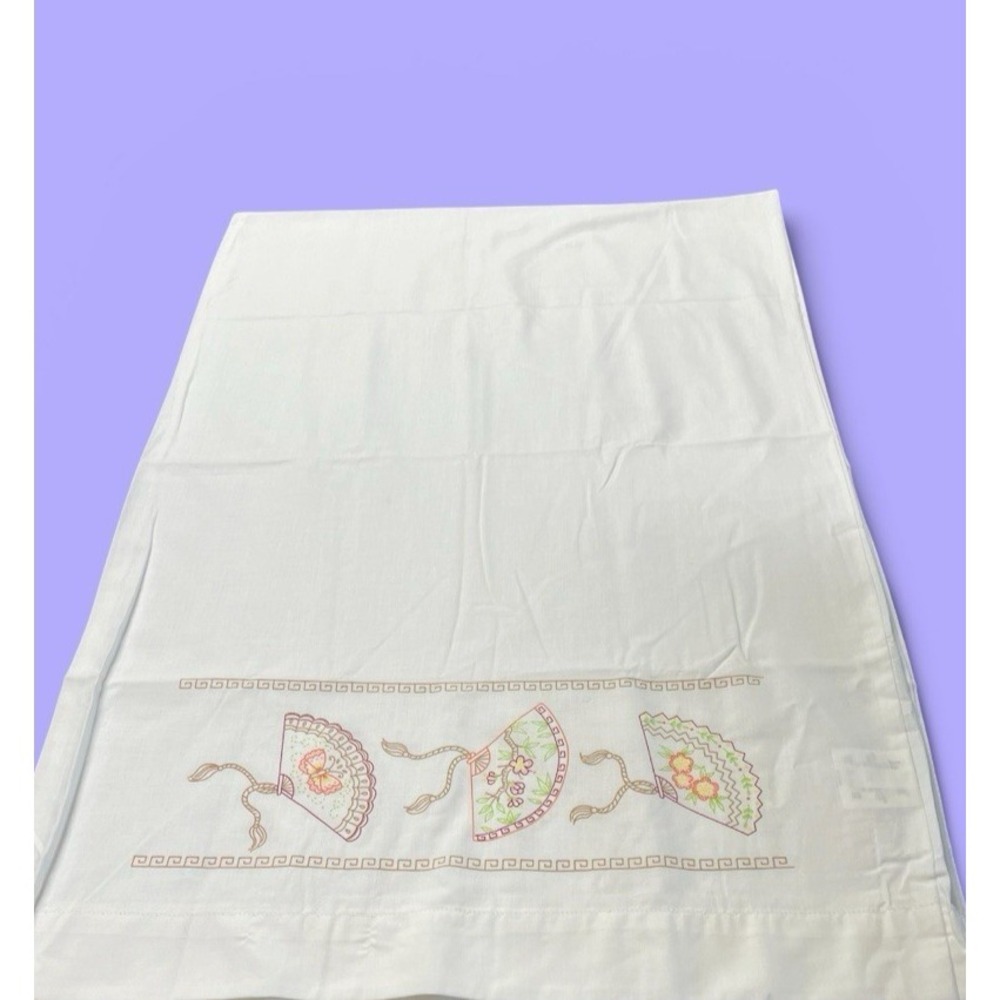 Janlynn Stamped Embroidery Pillowcase Pair Kit 20x30 Instructions Chart No Floss